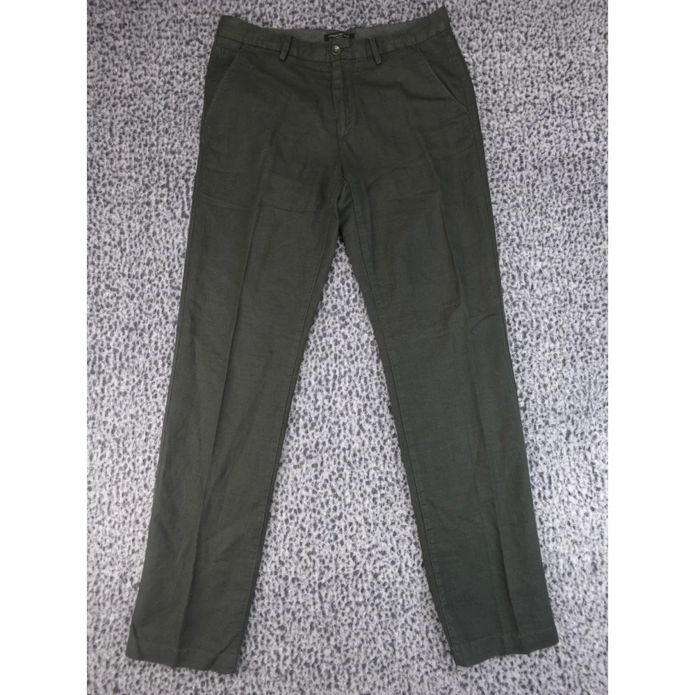 Banana Republic Trousers Mens‎ 33x34 Olive Green Good Herringbone Chino Pants